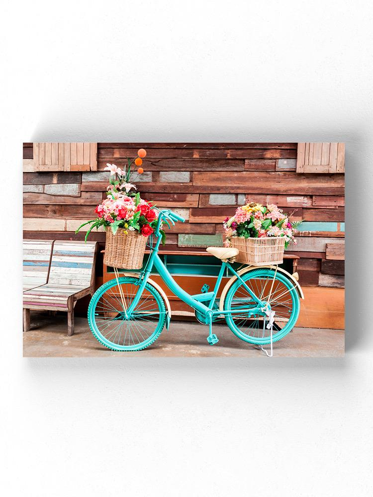 Bicycle With Flower Baskets Wrapped Canvas -Image by Shutterstock