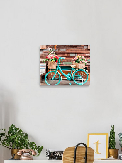 Bicycle With Flower Baskets Wrapped Canvas -Image by Shutterstock