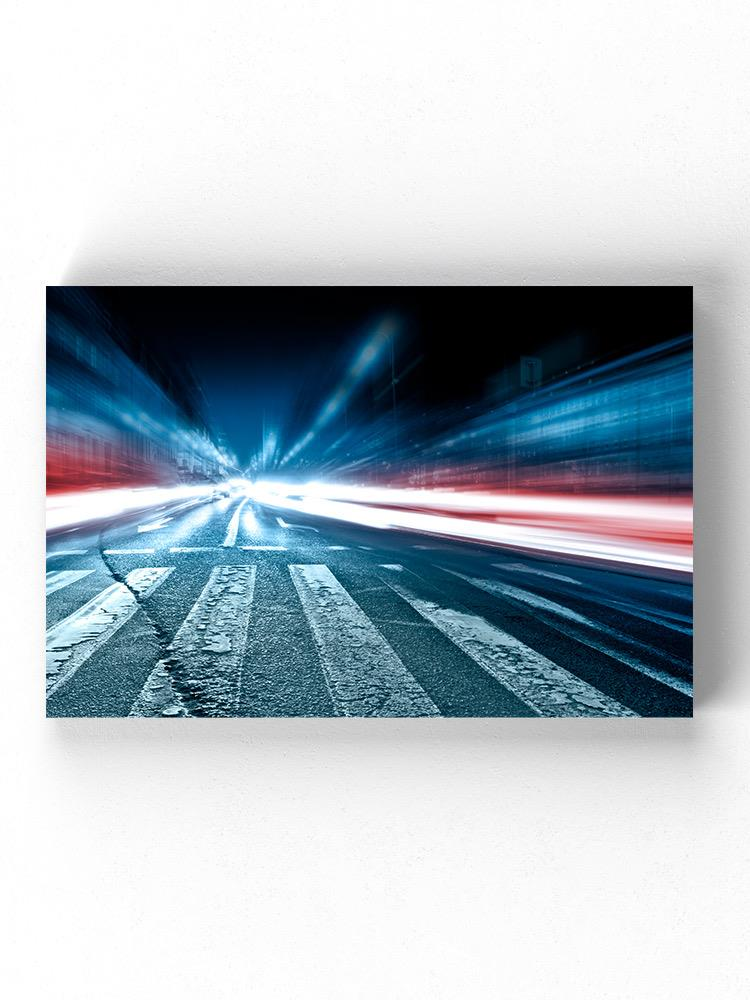 Blurred Car Lights Wrapped Canvas -Image by Shutterstock