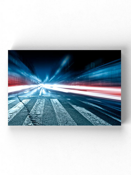 Blurred Car Lights Wrapped Canvas -Image by Shutterstock