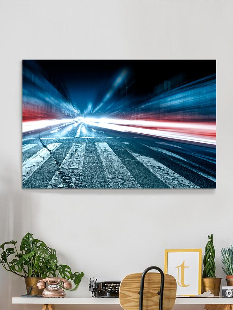 Blurred Car Lights Wrapped Canvas -Image by Shutterstock