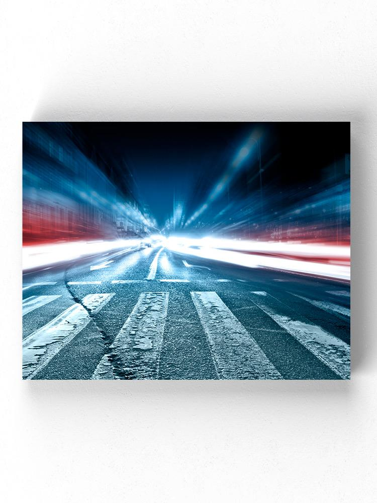 Blurred Car Lights Wrapped Canvas -Image by Shutterstock