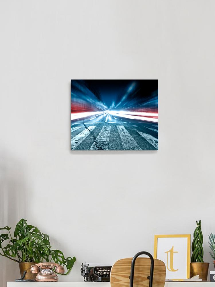 Blurred Car Lights Wrapped Canvas -Image by Shutterstock