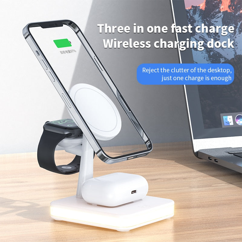 The #1 Fast Charging 3 In 1 Magnetic Dock Station™️