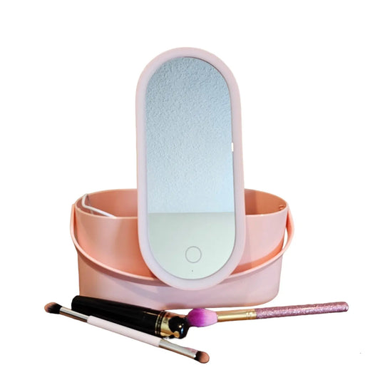 Hot Girl Makeup Organizer™️  With LED Mirror